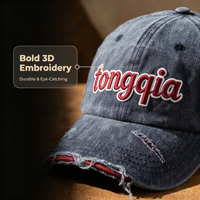 Gorra de Béisbol Formal Unisex de 6 Paneles, 100% Algodón Oxford, Ajustable con Hebilla Metálica, Transpirable, Impermeable, con Diseño Desgastado