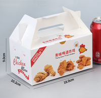 Boîte alimentaire personnalisée en gros pour hamburgers, fast-food, ailes de poulet frites coréennes, emballage de livraison à emporter avec poignée