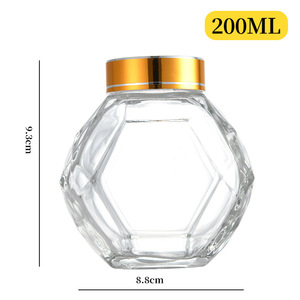 Pot à miel en verre transparent avec filetage diamanté, bouteille scellée pour l'emballage alimentaire en carton - Product Image 2