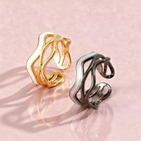 Bague ajustable pour femme en acier inoxydable style Hip Hop avec émail