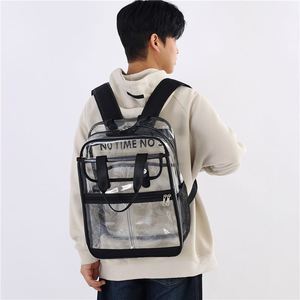 กระเป๋าเป้พีวีซีแบบใส Unisex ขนาดใหญ่ สำหรับนักเรียน กันน้ำ - Product Image 4