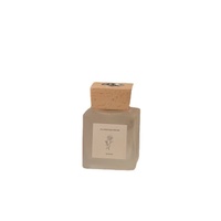 Bouteille de diffusion de roseau d'aromathérapie d'huile essentielle de verre de parfum givré carré naturel pour le ménage Dec