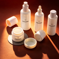 Fabricant sur mesure – Ensemble d'emballages de luxe pour cosmétiques en verre 100 ml, pot vide en porcelaine blanche 50 g pour lotion, sérum, crème avec pompe