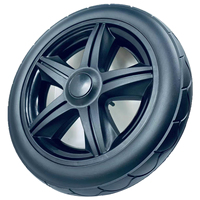 Roue de chariot pour enfants en plastique de 8 pouces avec frein pivotant, pneu en mousse PU