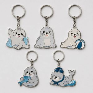 Porte-clés personnalisé par le fabricant, en forme d'animal marin mignon, souvenir de bord de mer pour magasin d'aquariums, cadeau de détail, porte-clés - Product Image 1