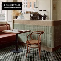 Autocollants muraux modernes et minimalistes en mosaïque imitation pierre, motif grande fleur de Carrare vert foncé, pour toilettes, salles de bain et cuisines intérieures
