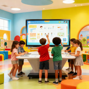 Pizarra inteligente de 75 pulgadas, pantalla táctil interactiva LED 4K, panel plano para escuela - Product Image 4