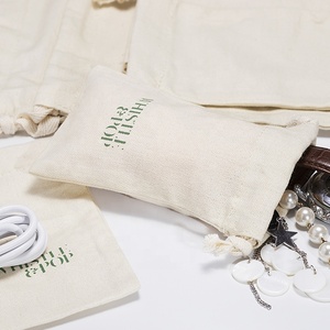 Tái Chế Tùy Chỉnh Tên Thương Hiệu Bạc Đóng Gói Bông Túi Đồ Trang Sức Đồng Hồ Phụ Kiện Linen Dây Kéo Pouch - Product Image 3