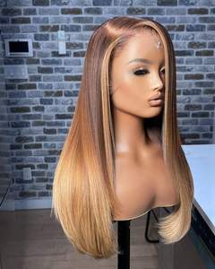 13*4 13*6 HD 4/27 Ombre droite vague de corps dentelle frontale perruques de cheveux humains pour les femmes noires en gros argent <span class=keywords><strong>pas</strong></span> <span class=keywords><strong>cher</strong></span> perruque sans colle - Product Image 1