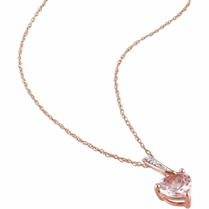 Collier en Morganite plaqué or Rose pour femmes, pendentif de mariage, nouveau Design, livraison gratuite - Product Image 2