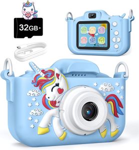 Yytech ของเล่นกล้องยูนิคอร์นสำหรับเด็ก3-6 HD เลนส์คู่กล้องเซลฟี่สุดยอดของขวัญวันคริสต์มาสวันเกิดสำหรับเด็กผู้ชายเด็กผู้หญิง