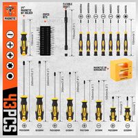 Ensemble de tournevis de précision de 43 pièces comprenant des tournevis à fente, Phillips, hexagonaux, Pozidriv, Torx, avec aimant et désaimant, outils avec étui