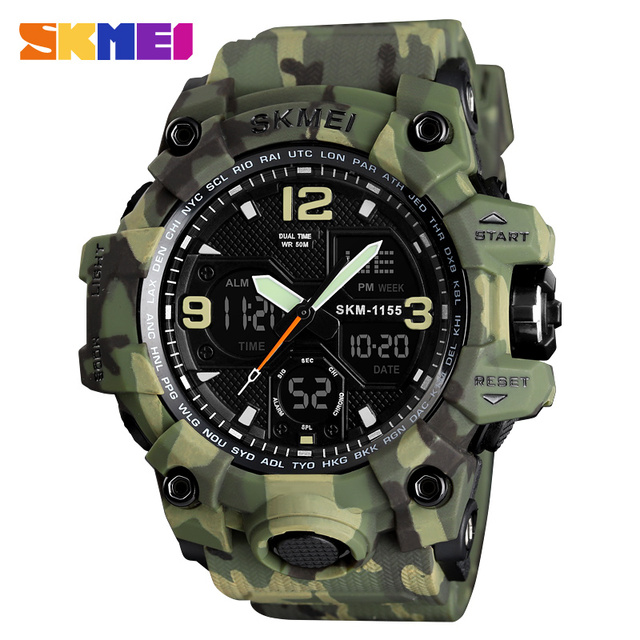 Skmei 1155B Shock Men Mens Watch Reloj Led Digital Sport Watch for Men Analog Watches Male Relojes