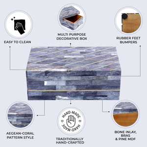 Joyero de madera con incrustaciones de hueso de calidad premium hecho a mano, almacenamiento de lujo para accesorios, cajas de pañuelos - Product Image 4