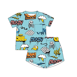 Offre Spéciale – Ensemble 2 Pièces Personnalisable pour Garçons : T-shirt Manches Courtes et Short, Col Rond, avec Poche, Idéal pour l'École en Été - Product Image 6