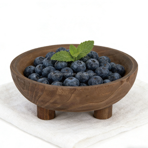 Moderne handgemaakte ecologische decoratieve houten snoepkom, mini-pootjes, voor het serveren van groentesalade en rijst op feestjes - Product Image 5