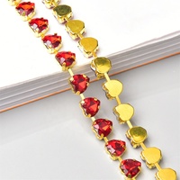 Nouveau à la mode large cristal Applique garniture argent Base coeur strass chaîne collier pour les femmes embellissement décorations de mariage