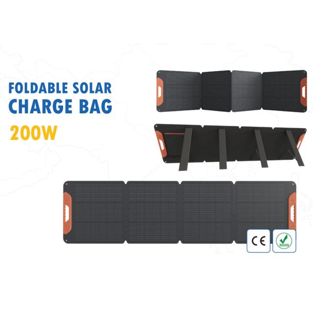 200W Mono Cell Foldable Solar Panel Durable IP67 Waterproof for Outdoor Adventures