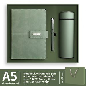 Artículos de Regalo Promocionales de Lujo Personalizados, Cuaderno de Regalo Empresarial, Juego de Regalo de Cuaderno Personalizable con Bolígrafo y Botella - Product Image 2