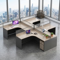 Poste de travail de bureau incurvé avec cloison, bureau informatique moderne en bois, table de direction de luxe, ensemble de mobilier de bureau