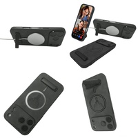 Étui de protection antichoc en TPU+PC, nouveau boîtier magnétique avec support métallique pour iPhone 17 16 15 14 13 12 Series, coque de protection contre les chutes