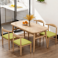 Ensemble table et chaises de salle à manger moderne et minimaliste, imperméable et écologique - Table rectangulaire peu encombrante pour petits appartements et cantines