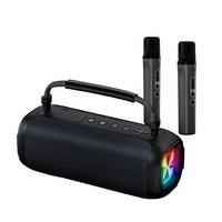 Enceinte karaoké portable T12 BT5.3, son puissant 80W avec basses profondes, autonomie 24h, lumières RGB, pour les voyages, l'extérieur, le camping, la plage
