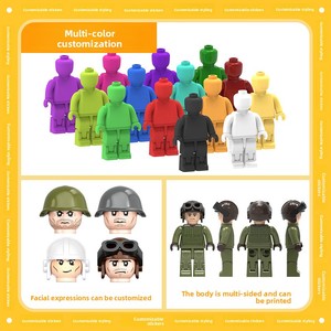 Figuras Personalizadas, Pedido Mínimo <span class=keywords><strong>de</strong></span> 5000 Unidades, Minifiguras <span class=keywords><strong>de</strong></span> Plástico ABS Compatibles, Bloques <span class=keywords><strong>de</strong></span> Construcción <span class=keywords><strong>de</strong></span> Partículas Pequeñas, Articulaciones Móviles - Product Image 2
