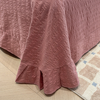 Parure de lit en microfibre douce comme un nuage avec bordure en dentelle, motif cerise jacquard, pour chambre à coucher et décoration intérieure