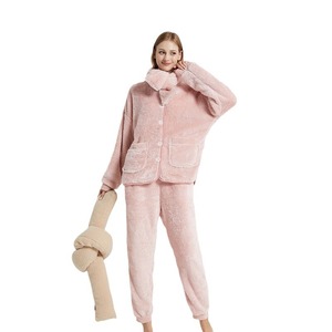 <span class=keywords><strong>Conjunto</strong></span> de Pijama de Felpa Coral Térmica para Mujer, Cárdigan Largo y Grueso para <span class=keywords><strong>Invierno</strong></span>, Ropa de Dormir y de Casa, Talla Grande para <span class=keywords><strong>Parejas</strong></span> - Product Image 5