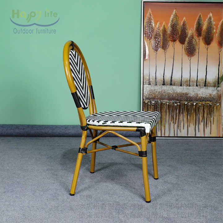 Outdoor Garden Furniture Metal Bamboo Looking French Bistro Patio