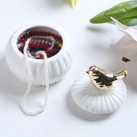 Boîte à bijoux en céramique personnalisée avec oiseau de conception créative