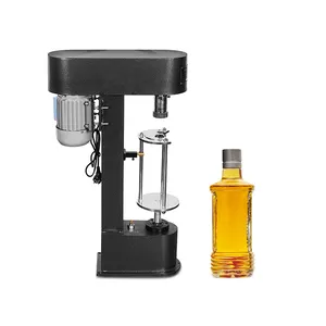 Machine de scellage de bouchon de bouteille de jus de boisson en verre en plastique semi-automatique Machine multifonctionnelle de vissage de bouteille ronde en plastique