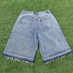 กางเกงยีนส์ขาสั้นสำหรับผู้ชายกางเกงยีนส์เย็บปะติดด้านข้างพิมพ์โลโก้ได้ตามต้องการจากโรงงาน - Product Image 6