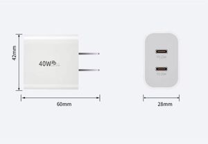 Cargador USB C de 40W con Doble Puerto, Adaptador de Corriente PD de 20W, Cargador de Pared Tipo C para Teléfono 16 15 Pro Max, para Samsung S23 S22 Tablet - Product Image 2