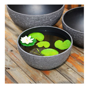 Grand récipient de nénuphar épaissi résine marbre Texture jardinière hydroponique grand bol de jardin Micro paysage Pot succulent - Product Image 4