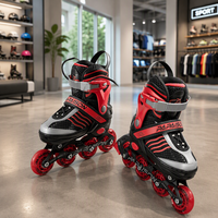 Patins à roulettes ajustables en alliage d'aluminium pour hommes et femmes - Roulements ABEC-7, roues en PU 82A, légers, pour patinage en plein air