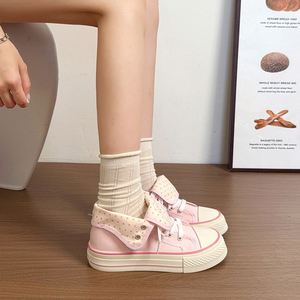 Zapatillas de Lona Originales de Caña Alta para Mujer, Estilo Coreano con Puntos, Chic y Versátiles, Calzado Casual, Novedad 2026 - Product Image 5