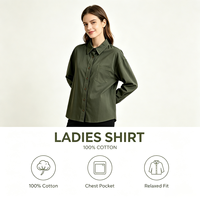 Chemisier Vert Mousse Boutonné pour Femme Coupe Ample Manches Longues Patte de Boutonnage Sept Boutons Commande en Gros Style Chic pour le Week-end
