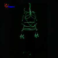 Combinaison de danse lumineuse, costume à lignes lumineuses, costume de robot Tron à fibres optiques LED pour événement