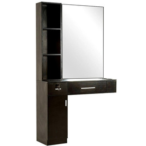 <span class=keywords><strong>Fournisseur</strong></span> d'usine Table de coiffeur avec miroir Table de salon de beauté avec miroir Design moderne Table de <span class=keywords><strong>coiffure</strong></span> noire avec miroir - Product Image 3