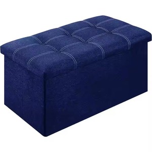 Meilleure Vente : <span class=keywords><strong>Pouf</strong></span> de Rangement Pliant 76 CM (30 Pouces), Siège Rembourré, Coffre de Rangement, Repose-Pieds pour Salon - Product Image 5
