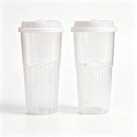Gobelet jetable IML en plastique PP épaissi, résistant à la chaleur et anti-fuite, pour boissons, café, avec logo personnalisé, vente en gros