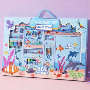 Conjunto De Papelaria Para Crianças Caixa De Presente Presente Presente De Festa De Aniversário Das Crianças Atacado Cor Chumbo Crayon Lápis Conjunto De Papelaria De Borracha - Product Image 3