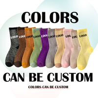 Chaussettes Métalliques pour Femmes Entièrement Personnalisables en Gros – Chaussettes Brillantes en Lurex Or et Argent – Chaussettes Métalliques Personnalisées Scintillantes