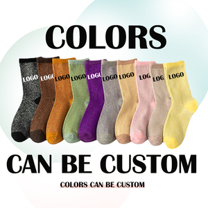 Chaussettes Métalliques pour Femmes Entièrement Personnalisables en Gros – Chaussettes Brillantes en Lurex Or et Argent – Chaussettes Métalliques Personnalisées Scintillantes - Product Image 5