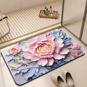 Tappetini <span class=keywords><strong>da</strong></span> <span class=keywords><strong>Bagno</strong></span> Floreali Personalizzati ODM OEM ad Asciugatura Rapida, Moderni Tappeti 3D Stampati Lavabili Antiscivolo in Diatomite <span class=keywords><strong>per</strong></span> <span class=keywords><strong>Vasca</strong></span> <span class=keywords><strong>da</strong></span> <span class=keywords><strong>Bagno</strong></span> - Product Image 3