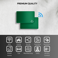NOUVELLE Carte Métallique Multifonctionnelle NFC en Acier Inoxydable Mat Carte de Membre Numérique Accès Évolutif + Carte d'Accès Promotionnelle Verte