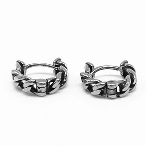 yunnique <b>Chain</b> Huggie <b>Earrings</b> Stainless Steel 14x13x4mm Geometric Design for Men Women Fashion Jewelry <b>Stud</b> <b>Earrings</b> - Product Image 1