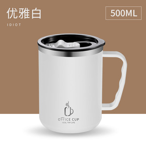 Hot Selling 500ml <b>Double</b> <b>Wall</b> Vacuum Insulated Stainless Steel Travel Coffee Tumbler <b>Mug</b> Cup With Handle Lid - Product Image 5